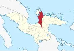Map of Camarines Sur with Tinambac highlighted