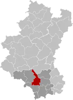 Location of Tintigny in Luxembourg province