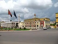 Tirana city hall on Skanderbeg square