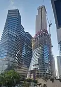 ToHa tower 2 under construction, with ToHa 1 on the left. October 2024