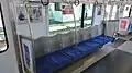 Seating in car 4110 with grey seat backs
