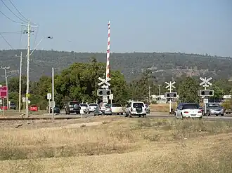 Toodyay Road railway crossing, adjacent to Reid Highway, Stratton, Western Australia