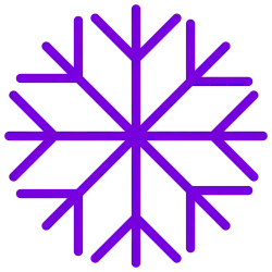 A simplified depiction of snowflake of purple color, similar to that of the Tor Project main color