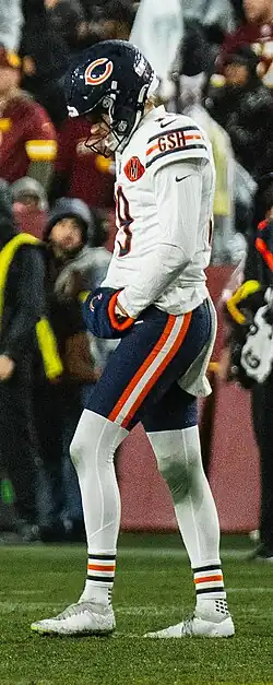 Taylor during g the Bears' game against the Commanders in 2025