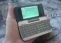 Toshiba Portege G900 smartphone with a Russian interface of Windows Mobile, connected to the Belarusian operator Velcom.