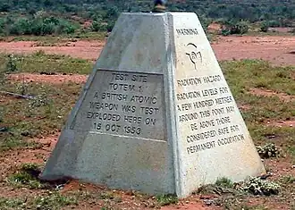 Obelisk at the Totem 1 test site