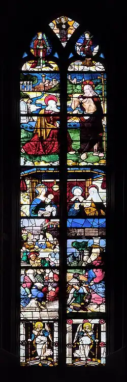 Christ Appears to Thomas[a] and Childhood of the Virgin Mary (16th c.)