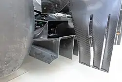 A tire and small winglets forming a diffuser.