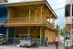 Old peranakan-styled houses in downtown of Bagansiapiapi