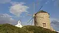 Traditional windmill-church in Schoinoussa