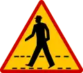 K-15 Pedestrian crossing ahead