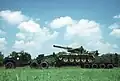 M123 towing M747 trailer with M110 203 mm self-propelled howitzer