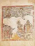 John on the island of Patmos hears "a loud voice, as of a trumpet"
