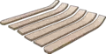 Slats aligned, before forming the threshing board