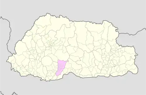 Location of Semjong Gewog