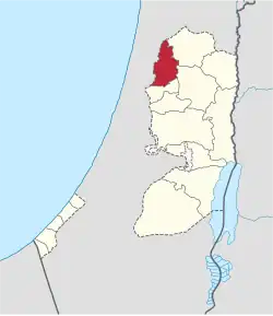 Location of Tulkarm Governorate
