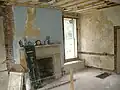Inside of the John Work House near beginning of restoration