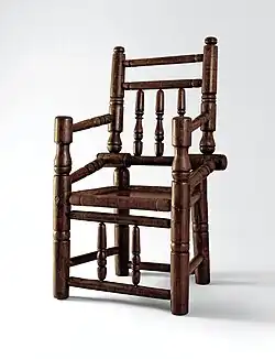 Turned armchair, American, 1665–1690
