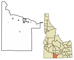 Location of Hansen in Twin Falls County, Idaho