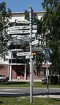 Twin town signs of Kemi, Finland