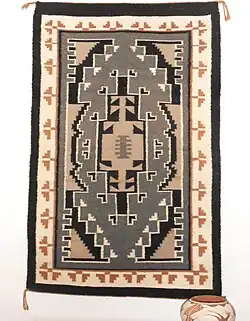 Two Grey Hills rug, c.1975, natural wood colors and vegetal dye (tan)