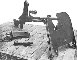 A Japanese Type 96 light machine gun with a personal mantlet