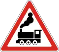 Railway crossing ahead that is not protected by automatic gates