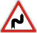 Double curve, first to right