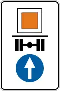 Vehicles carrying dangerous goods may proceed straight ahead only
