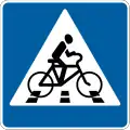 Cyclist crossing (placed on left side of road)