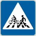 Pedestrians and Cyclist crossing (placed on right side of road)