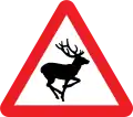 UK road sign warning of wild animals, inspired by Eadweard Muybridge's photographs of animals in motion.[20]