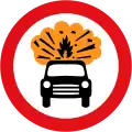 Vehicles carrying explosives (such as fireworks) prohibited.