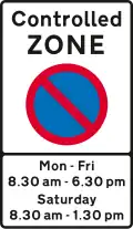 UK Sign 663 - start of controlled zone