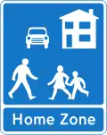 British "Home Zone" sign (Residential zone) starts