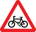 Road with special measures for cyclists.