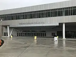 The entrance to the Chesapeake Employers Insurance Arena (formerly UMBC Event Center)