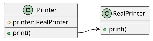 UML class diagram that illustrates forwarding.