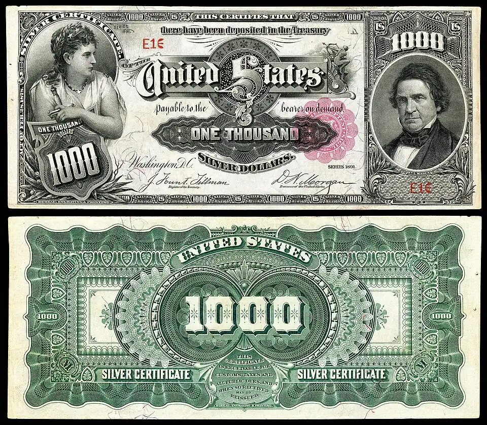 Series 1891 $1000 bill