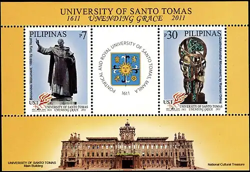 Stamps issued to commemorate the quadricentennial celebration of the University of Santo Tomas