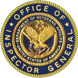 The official seal of the Office of Inspector General for the US Department of Veterans Affairs