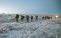 Soldiers test a new modular body armor system in the extreme cold at ARTC.