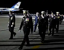 Members of the Joint Chiefs of Staff at Andrews Air Force Base during a funeral service ceremony for the late President Gerald Ford on 26 December 2006.
