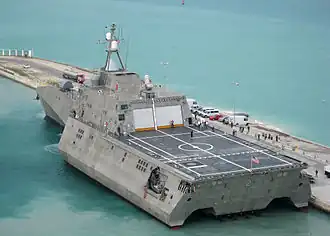 After deck of USS&nbsp;Independence.