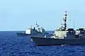 ROKS Sejong the Great alongside USS Chosin during RIMPAC 2010.