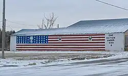 Patriotic mural in Weskan (2025)