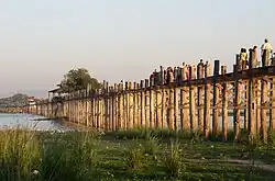 U Bein Bridge Amarapura, Myanmar. The longest teak bridge in the world at 1.2&nbsp;km (0.75&nbsp;mi).