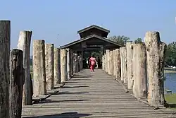 The U Bein Bridge in Myanmar is made from reclaimed teak wood.