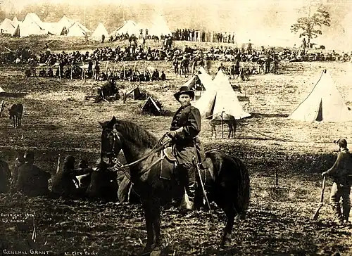 General Grant at City Point is a composite of three different photographs.