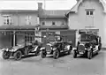 The city's first fire trucks, in the late 1920s.